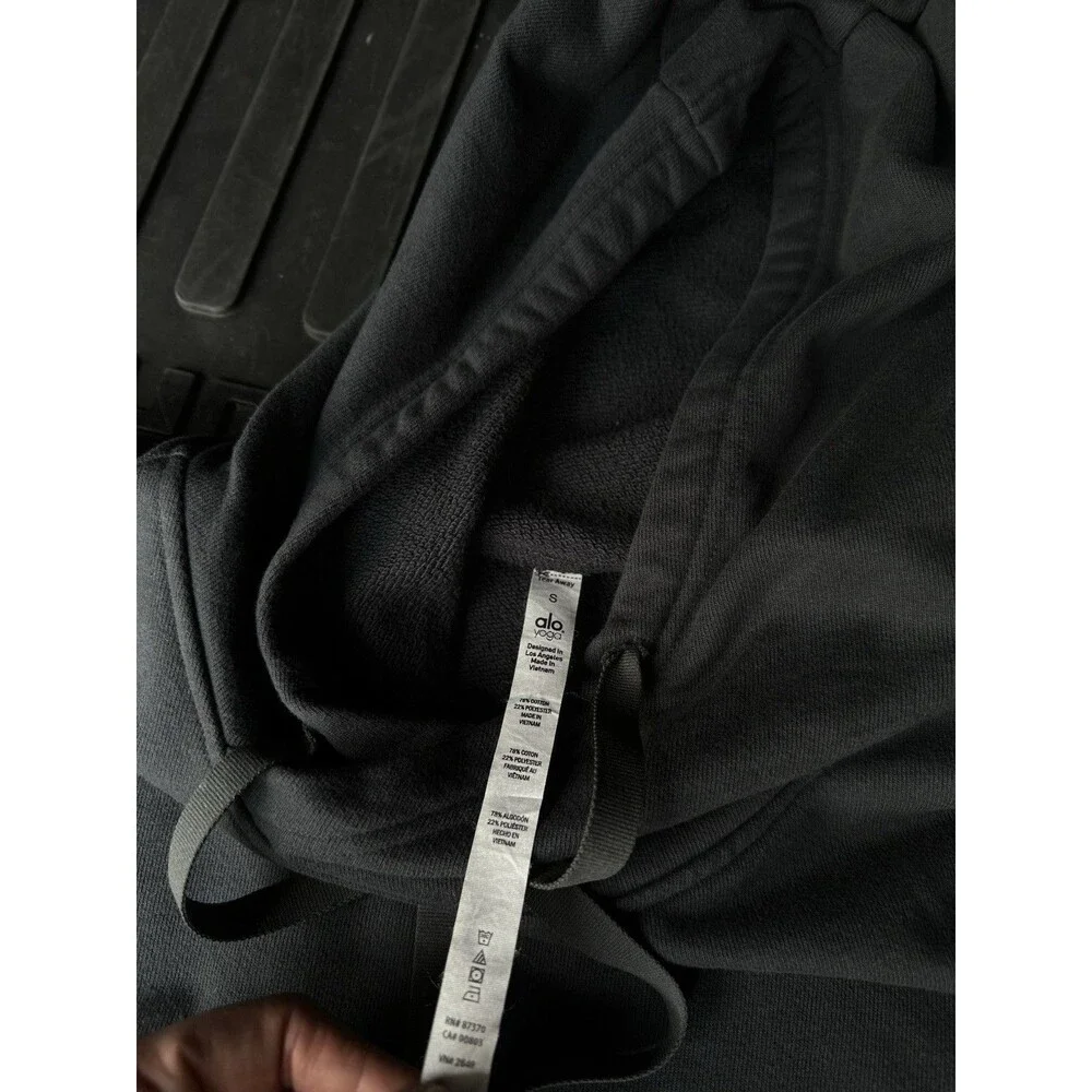 ALO YOGA Peak Cutout Elbow Cropped Hoodie Boxy Sweatshirt Gray Women’s Small